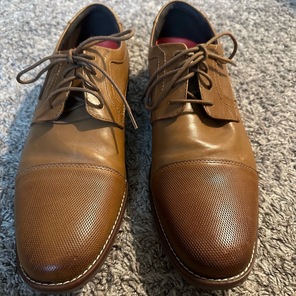 Rockport Tan Leather Cap Toe Dress Shoes 11.5M